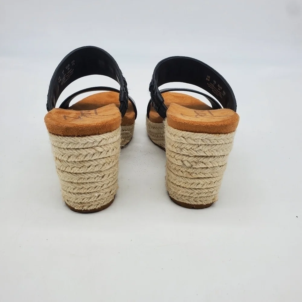 ZODIAC Shoes Women 6M Poppy Platform Espadrille Wedge Sandals Black